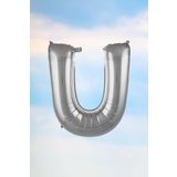 EveFix U Harfi Gümüş Folyo Balon 100 Cm 40 Inç 1 Metre Silver