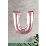 EveFix U Harfi Rose Gold Folyo Balon 100 Cm 40 Inç 1 Metre Baş Harf Balon