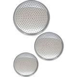 Evefix Üç Boy Paslanmaz Çelik Dolma Sarma Altlığı Pizza Tepsisi 20-22-24 cm - 26 x 26 x 7 cm