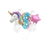 EveFix Unicorn Folyo Balon Doğum Günü Seti 8 Yaş