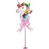 EveFix Unicorn Tlı Parti Masa Süsü Çubuklu Folyo Balon Pembe