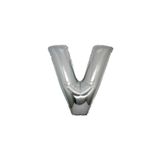 EveFix V (silver) Harf Folyo Balon - 90 Cm - Gümüş Folyo Harf Balon