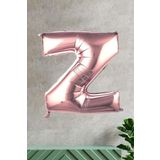 EveFix Z Harfi Rose Gold Folyo Balon 100 Cm 40 Inç 1 Metre Baş Harf Balon
