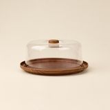 Evelin Kek Fanusu - Kahverengi / Şeffaf - 28 cm - Montajsız