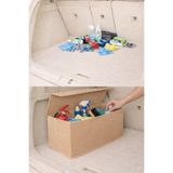 EVELLA HOME Bej Araç Bagaj Organizer Çanta 50x25x15 cm Katlanabilir Bagaj Düzenleyici