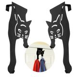 Evelots Cat Over The Door Kancaları Asmak için 2'li Set Siyah Kapı Düzenleyici - Güçlü Metal Kanca