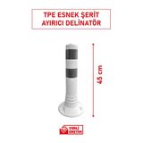 Evelux 22023 Tpe S Şerit Ayırıcı Esnek Delinatör 45 Cm | Kompakt Boyutlu Trafik Yönlendirme Butonu