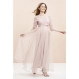 Even Fashion Hamile Giyim Tül Dantel Kombinli Uzun Abiye Hamile Elbise