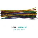 Evenart 30 cm Metalik Şönil ( 25' Li Paket ) - 1 Adet - Çok Renkli