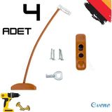 Evene Açık Kahve Pencere Kilidi 4 Adet Halatlı Çocuk Güvenlik Emniyet Hırsız Pimapen Pvc Kapı Bebek Kilidi