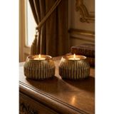Evene Altın Eskitme Mumluk Şamdan Tealight Mum Uyumlu Model 38