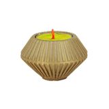 Evene Altın Mumluk Şamdan Tealight Mum Uyumlu Elmas Çizgili Model 8682874834053