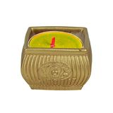 Evene Altın Mumluk Şamdan Tealight Mum Uyumlu Mini Çizgili Çiçekli Model 8682874832974