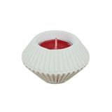 Evene Beyaz Mumluk Şamdan Tealight Mum Uyumlu Elmas Çizgili Model 8682874834138