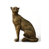 Evene Biblo Dekoratif Obje Heykel Leopar Biblo Dekoratif Süs Eşyası Altın Eskitme Renk Model 33, ebiblomodel33