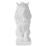 Evene Biblo Dekoratif Obje Heykel Taçlı Aslan Biblo Dekoratif Süs Eşyası Beyaz Model 34 ebiblomodel34