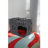 Evene Büyük Kedi Evi Dekoratif Ahşap Dayanıklı Siyah Mermer Renk 50x35 Cm Kedi Yatağı Model 2
