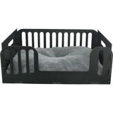 Evene Büyük Kedi Yatağı Dekoratif Ahşap Dayanıklı Beyaz Renk Model 5 - Siyah - 50 x 35 cm