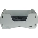 Evene Büyük Kedi Yatağı Dekoratif Ahşap Dayanıklı Ceviz Renk Model 6 - Beyaz - 50 x 35 cm