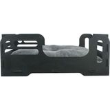 Evene Büyük Kedi Yatağı Dekoratif Ahşap Dayanıklı Siyah Renk Model 4 - 50 x 35 cm