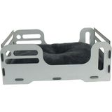 Evene Büyük Kedi Yatağı Dekoratif Ahşap Dayanıklı Siyah Renk Model 4 - Beyaz - 50 x 35 cm