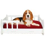 Evene Büyük Köpek Yatağı Beyaz Dekoratif Ahşap Dayanıklı Beşik 57 x 37 cm Kemik Model