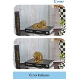 Evene Dekoratif Biblo Yeleli Aslan Heykel El Yapımı Hediyelik Süs Eşyası Model Aslan3 - Altın