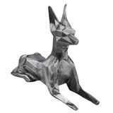 Evene Dekoratif Köpek Biblo Heykel El Yapımı Doberman Hediyelik Süs Eşyası Poly Model Tasarım Ürünü, GÜMÜŞ ESKİTME