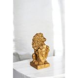 Evene Dekoratif Obje Biblo Aslan Heykel Altın Renk Salon Masa Üstü Süs Eşyası 21x11 cm, ebiblomodel54