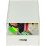 Evene Gizli Çekmece Organizer Masa Altı Saklama Kabı Büyük Boy Demonte Mdf - OVAL DİKEY - Beyaz