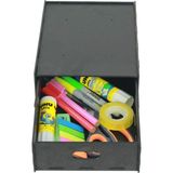 Evene Gizli Çekmece Organizer Masa Altı Saklama Kabı Büyük Boy Demonte Mdf - OVAL DİKEY - Siyah