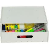 Evene Gizli Çekmece Organizer Masa Altı Saklama Kabı Büyük Boy Demonte Mdf - OVAL YATAY - Beyaz