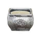 Evene Gümüş Eskitme Mumluk Şamdan Tealight Mum Uyumlu Mini Çizgili Çiçekli Model 8682874833032