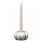 Evene Gümüş Eskitme Mumluk Şamdan Tealight Ve Ince Mum Uyumlu Kabak Model 8682874833759