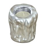 Evene Gümüş Mumluk Şamdan Tealight Mum Uyumlu Orta Erimiş Mum Model 8682874833254
