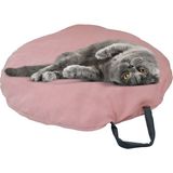 Evene Kedi Yatağı Evcil Hayvan Kedi Minderi 65 cm Evcil Hayvan Simit Yuvarlak Yumuşak Yatak Minder - Büyük - Pembe