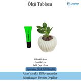Evene Mini Çiçek Saksı Küçük Sukulent Kaktüs Saksısı Derin Çizgili Spiral Model - Beyaz