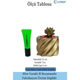 Evene Mini Çiçek Saksısı Küçük Sukulent Kaktüs Saksı Kalın Çizgili Yıldız Model - Siyah - Altın