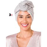 Evene Saç Havlusu Kurulama Bonesi Saç Bone 3 Adet - Gri - 25 x 40 cm
