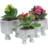 Evene Saksı Çiçek Kaktüs Saksısı Lüx 13 cm Pantolon Desenli 3'lü Set Çiçeklik
