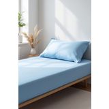 Evene Tek Kişilik Lastikli Çarşaf Takımı - Yumuşak ve Dayanıklı Nevresim Seti - Mavi Renk - 100x200 TYC2DE601A60A4AA08