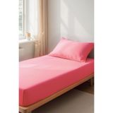 Evene Tek Kişilik Lastikli Çarşaf Takımı - Yumuşak Ve Dayanıklı Nevresim Seti - Pembe Renk - 100X200, TYC2DE601A60A4AA08
