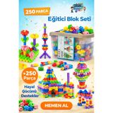 EVENT 250 Parça Eğitici Yapı Blokları Seti Renkli Geçmeli Yapı Oyuncakları Zeka ve Hayal Gücü Geliştirici