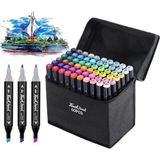 Event 60'lı Marker Set Çantalı Taşınabilir Marker Kalem Seti 60 Renk Çift Taraflı Marker Keçeli Kalem Seti