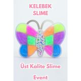 EVENT Kelebek Slime 6 Farklı Renkli Strafor Köpük Hediyeli Slaym Oyun Hamuru Sılaym