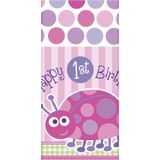 Event Party Store 1 Yaş 137x213 cm Plastik Pembe Masa Örtüsü