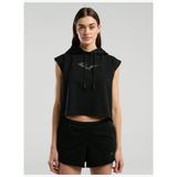 Ever Classics Wmn Siyah Kadın Crop Kapüşonlu Kolsuz Sweatshirt