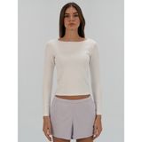 Ever Relaxed Rib Wmn Beyaz Kadın Uzun Kollu Tişört - S