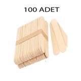everart 100 Adet Ahşap Büyük Geniş Dil Çubuğu Abeslang Dondurma Dil Basma Ağda Çubuğu