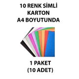 everart A4 Simli Fon Karton 10 Karışık Renk 1 Paket